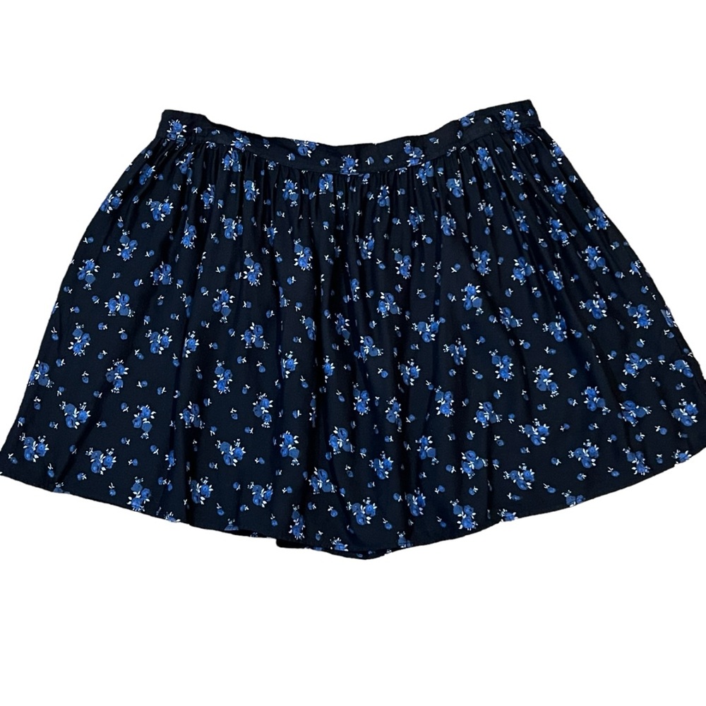 AMERICAN EAGLE short skirt size XL blue floral print elastic waist